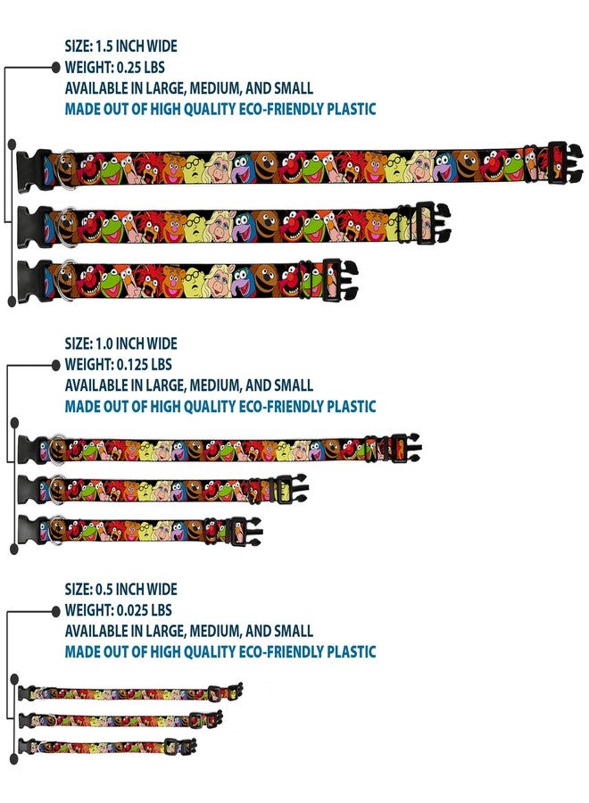 Buckle Down Buckle-Down Plastic Clip Collar - Muppets Faces Black - 1.5" Wide - Fits 16-23" Neck - Medium - Image 3
