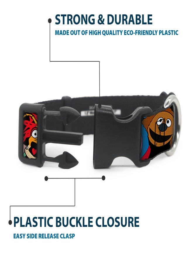 Buckle Down Buckle-Down Plastic Clip Collar - Muppets Faces Black - 1.5" Wide - Fits 16-23" Neck - Medium - Image 4