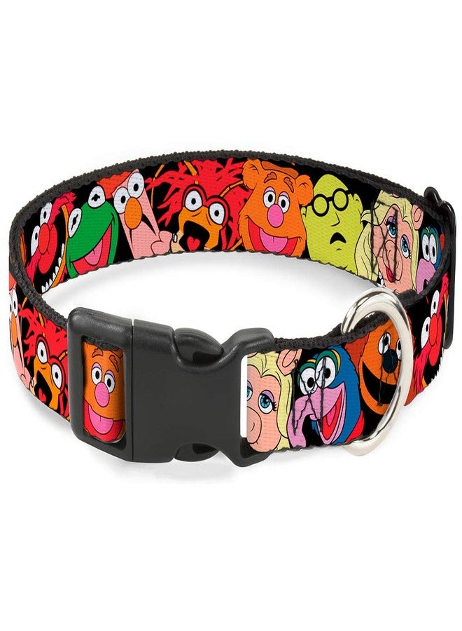 Buckle Down Buckle-Down Plastic Clip Collar - Muppets Faces Black - 1.5" Wide - Fits 16-23" Neck - Medium - Image 1