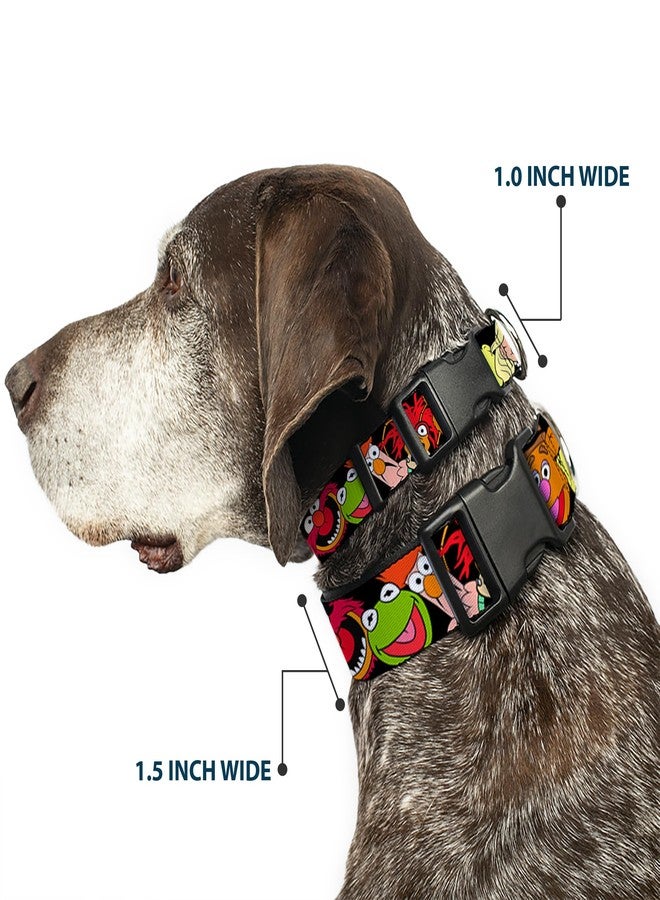 Buckle Down Buckle-Down Plastic Clip Collar - Muppets Faces Black - 1.5" Wide - Fits 16-23" Neck - Medium - Image 2