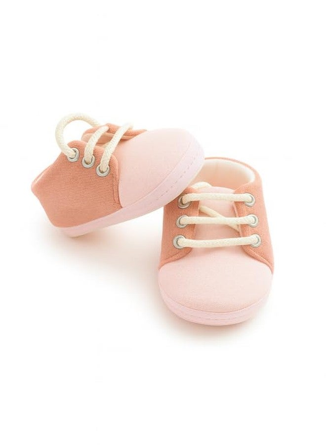 Coocuddle Cuddlekicks: Dual Colour Casual Shoes | Soft & Comfortable Baby Shoes | Lightweight, Flexible & Breathable | Pink | Unisex Infant Footwear | Size 6-12M - Image 4