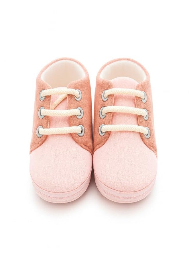 Coocuddle Cuddlekicks: Dual Colour Casual Shoes | Soft & Comfortable Baby Shoes | Lightweight, Flexible & Breathable | Pink | Unisex Infant Footwear | Size 6-12M - Image 1