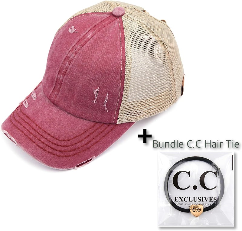Cc Ponycap Messy High Bun Ponytail Adjustable Glitter Mesh Trucker Baseball Cap - Image 2