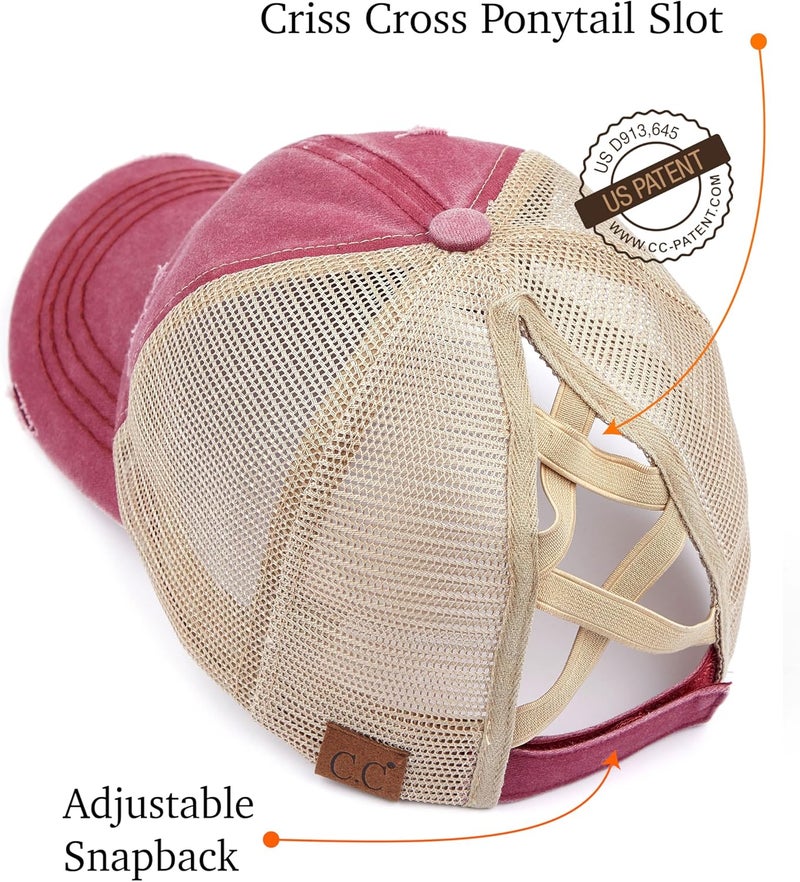 Cc Ponycap Messy High Bun Ponytail Adjustable Glitter Mesh Trucker Baseball Cap - Image 3