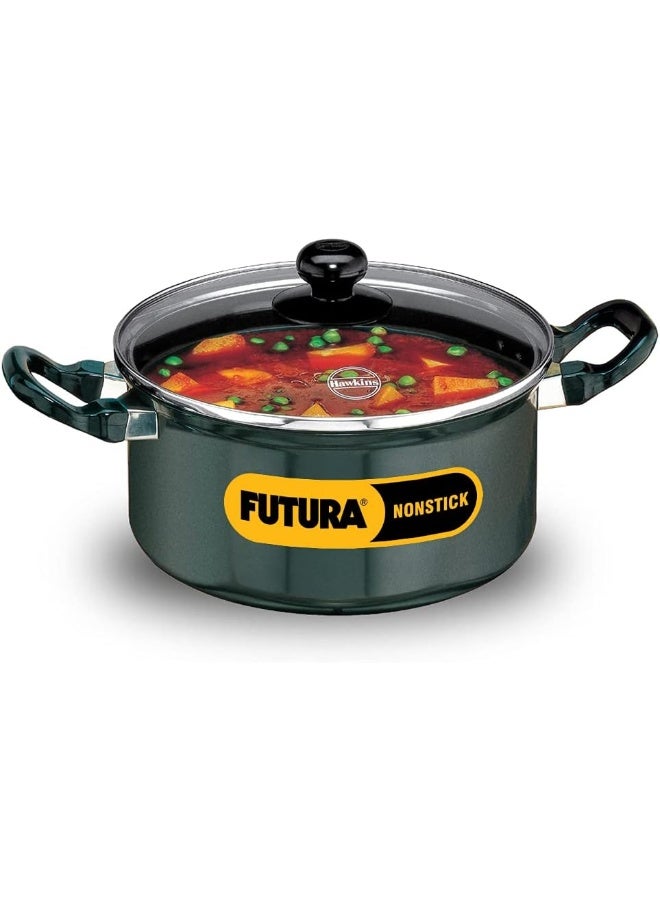 Hawkins وعاء طهي فutura بسعة 3 لتر غير لاصق مع غطاء زجاجي وعاء طهي مع غطاء أسود NST30G  - Image 1