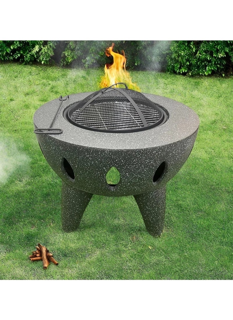 Albawadi Portable Outdoor Fire Pit BBQ Flame Grill Garden Bowl Stove  - Image 1