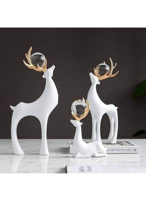 Deer Set Of 3 Home Decor Multicolor