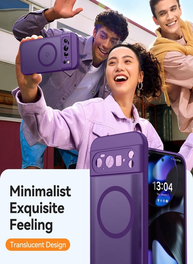 كانشن جراب CANSHN المغناطيسي لهاتف Google Pixel 10 Pro XL (6.8 بوصة)، مُطوّر [حماية كاملة للكاميرا] [متوافق مع MagSafe] [شفاف غير لامع] غطاء حماية مقاوم للصدمات، لون بنفسجي داكن - Image 4