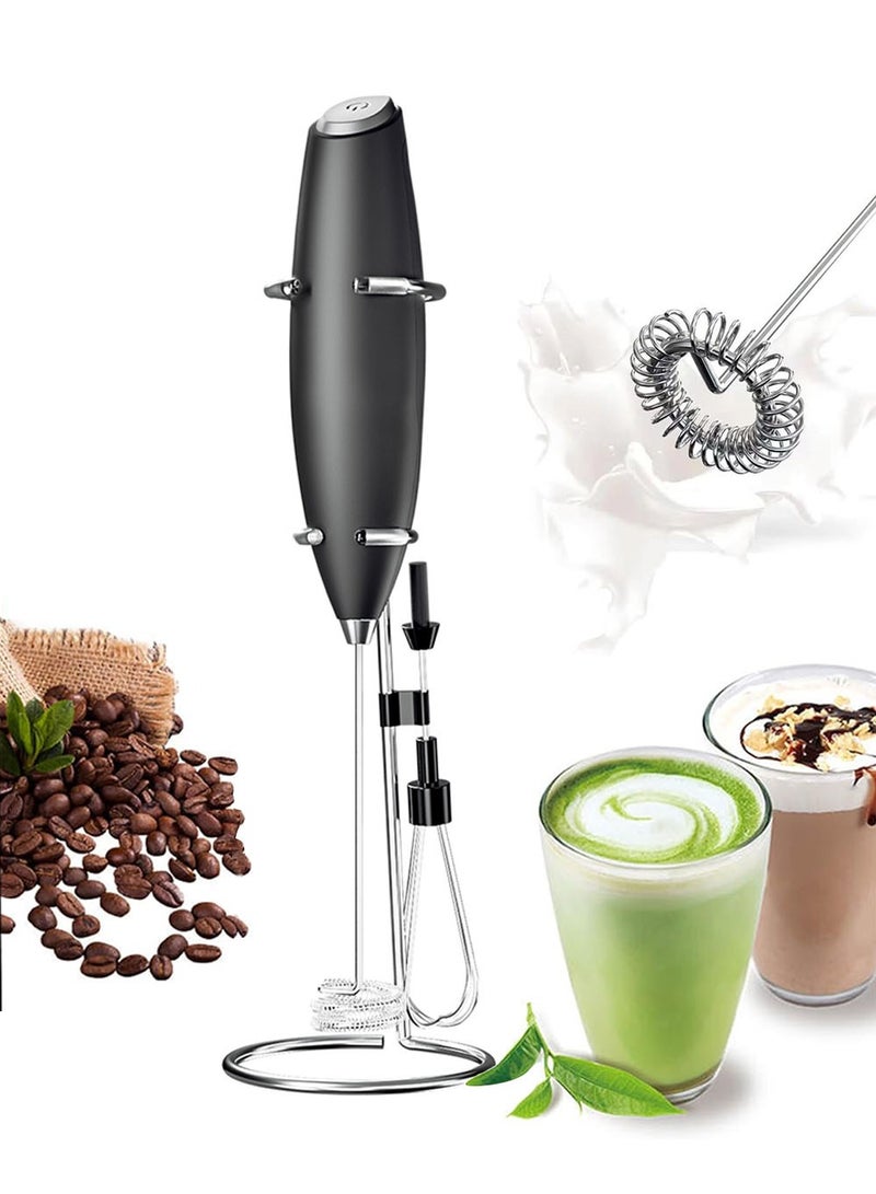 Bincoo Milk Frother Handheld Battery supply strike Maker for Lattes, Electric Drink Mixer with 2 Whisks for Bulletproof Coffee, Mini Foamer for Cappuccino Frappe Matcha Hot Chocolate - Image 1