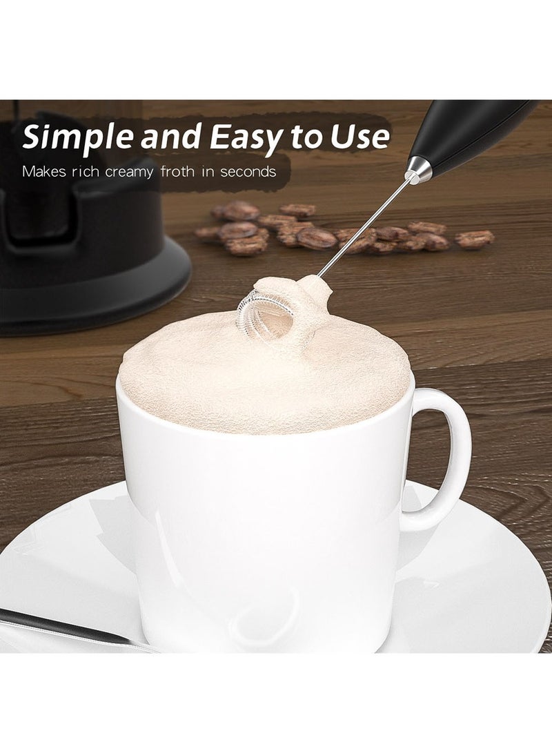 Bincoo Milk Frother Handheld Battery supply strike Maker for Lattes, Electric Drink Mixer with 2 Whisks for Bulletproof Coffee, Mini Foamer for Cappuccino Frappe Matcha Hot Chocolate - Image 2