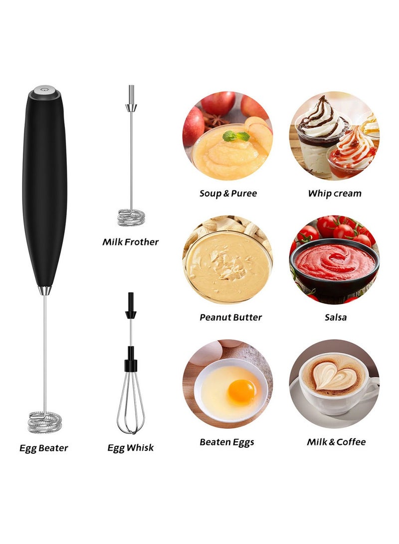 Bincoo Milk Frother Handheld Battery supply strike Maker for Lattes, Electric Drink Mixer with 2 Whisks for Bulletproof Coffee, Mini Foamer for Cappuccino Frappe Matcha Hot Chocolate - Image 4
