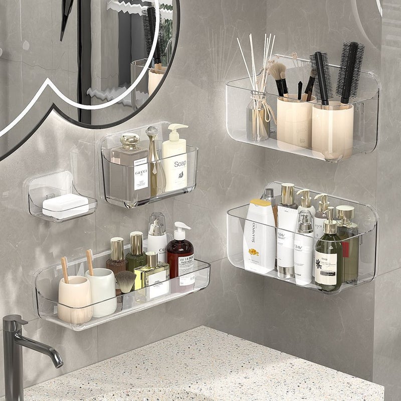 Bathroom Suction Cup Storage Rack Bathroom Wall-Mounted Drain Rack Punch-Free Hanging Rack Toilet Wall Soap Soap Storage(A1310500-01) - Image 3