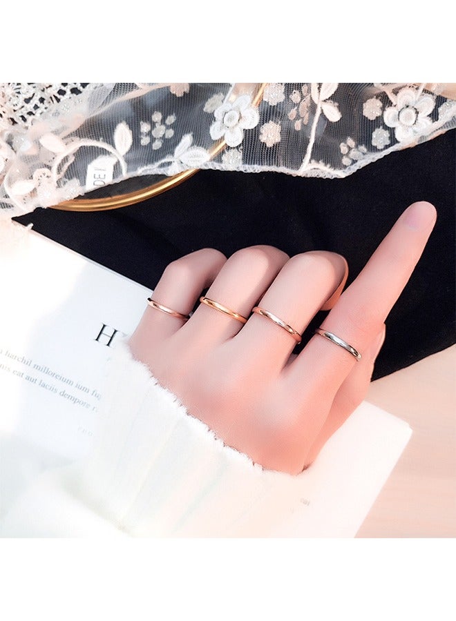 NOKMIT 4-Piece Multicolour Ring Set Ladies Girls Thin Gold Ring Delicate Cute Thumb Gold Ring for Women,Girls，Engagement Ring Fashion Jewelry Jewelry - Image 3