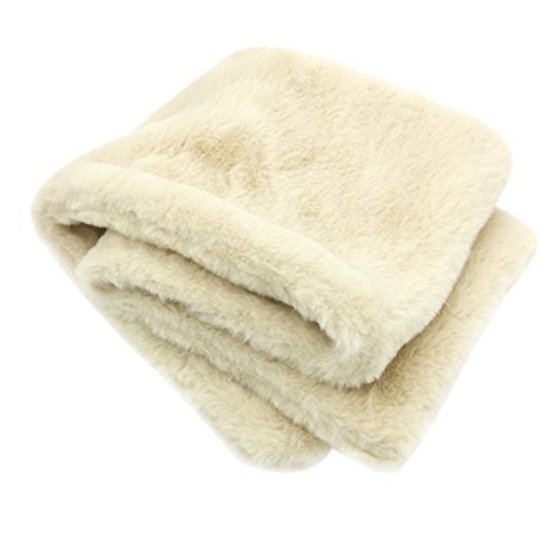 YOUR SMILE - Premium Solid Color Long Rectangle Faux Fur Warm Soft Furry Wrap Around Loophole Scarf - Image 5
