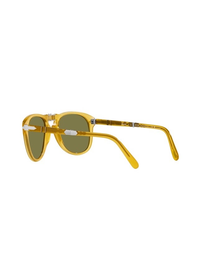 Persol Men's PO0714SM Steve McQueen Aviator Sunglasses, Opal Yellow/Polarized Green, 54 mm - Image 3