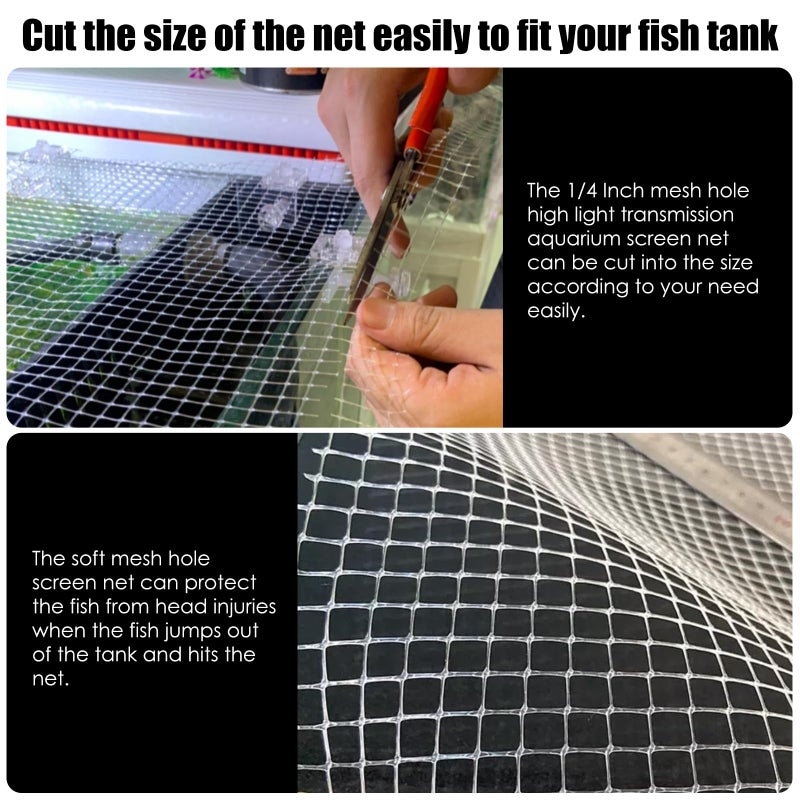 NestBasics Clear Fish Tank mesh Netting Material Aquarium mesh lid Transparent Plastic Aquarium top Cover Screen Hood net(5.12 Feet X 3.37 Feet) - Image 4