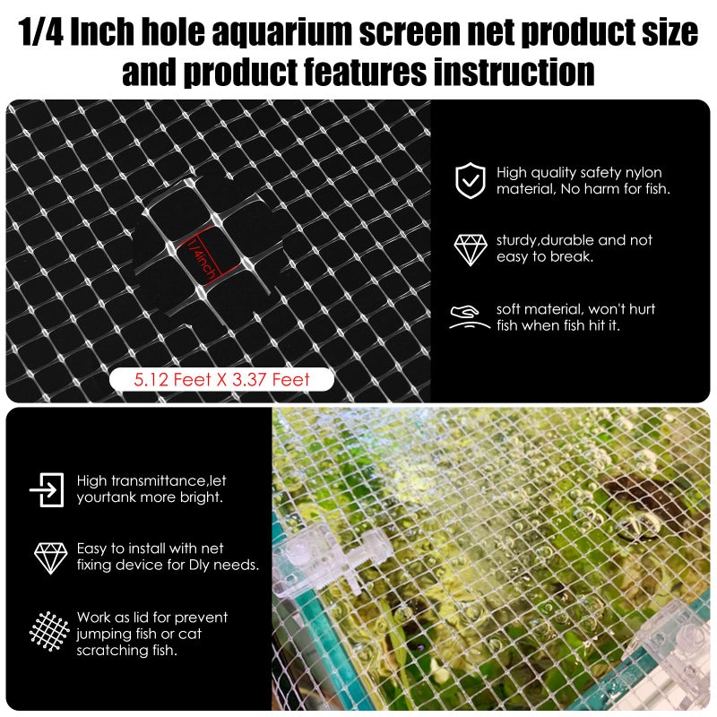 NestBasics Clear Fish Tank mesh Netting Material Aquarium mesh lid Transparent Plastic Aquarium top Cover Screen Hood net(5.12 Feet X 3.37 Feet) - Image 2
