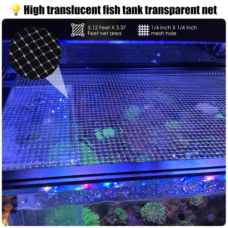 NestBasics Clear Fish Tank mesh Netting Material Aquarium mesh lid Transparent Plastic Aquarium top Cover Screen Hood net(5.12 Feet X 3.37 Feet) - Image 5