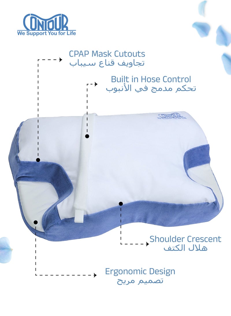 Contour CPAPMax® 2.0 Pillow | 2-in-1 Cooling Plush Pillow | Adjustable Height for CPAP Comfort | Reduces Air Leaks & Mask Pressure | 53.34 x 34.59 x 12.7 CM - Image 4