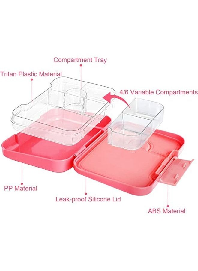 Arabest - Bento Lunch Box Boxes Container Bundle Divider Double Insulation Translucent Box Microwave Safe 21x15x4.5cm - Image 1