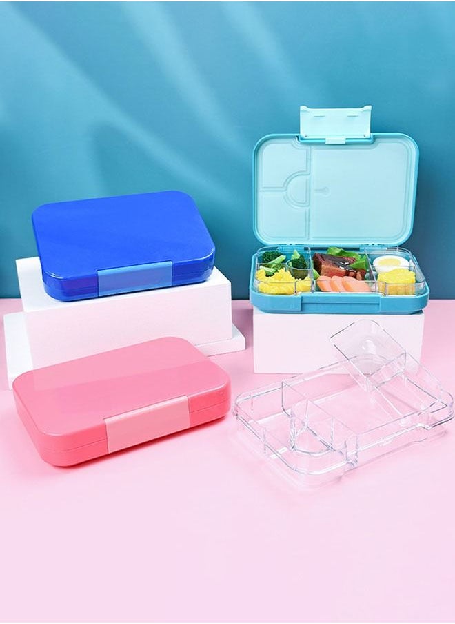 Arabest - Bento Lunch Box Boxes Container Bundle Divider Double Insulation Translucent Box Microwave Safe 21x15x4.5cm - Image 1