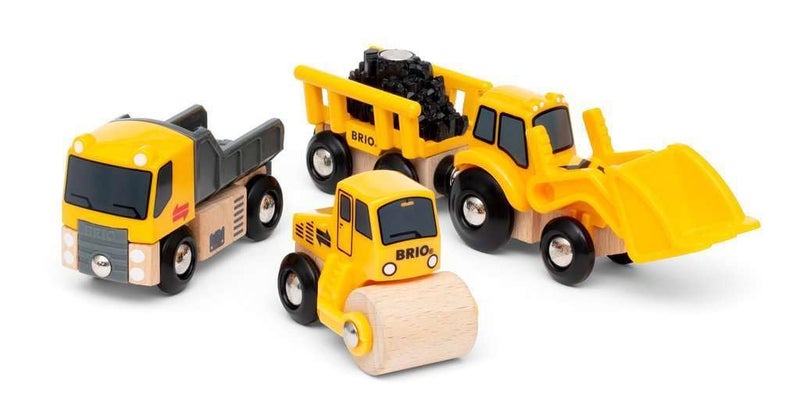 BRIO Construction Vehicles - Premium Wooden Toy Train Set | Fun and Educational | Easy Magnetic Couplings | FSC Certified Wood | Ideal Christmas or Birthday Gift - Image 4