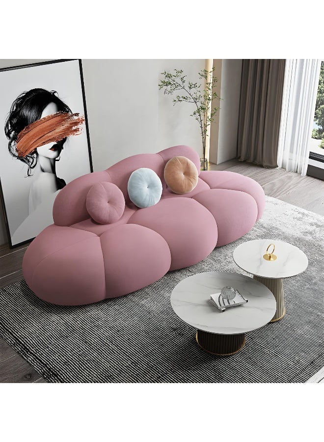 Comfynest Contemporary Stationary Living Room Armless Standard Cushions Sofa 210 X 95 X 73 Cm Rose Bloom - Image 1