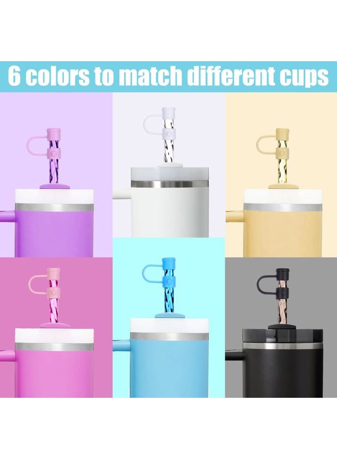 Mity Rain 6 Pairs Replacement Straws and Straw Covers for Stanley Straw, Reusable Glitter Straws with Cleaning Brush for Stanley Cup, Straws for Stanley 40/30 OZ Tumbler - Image 2