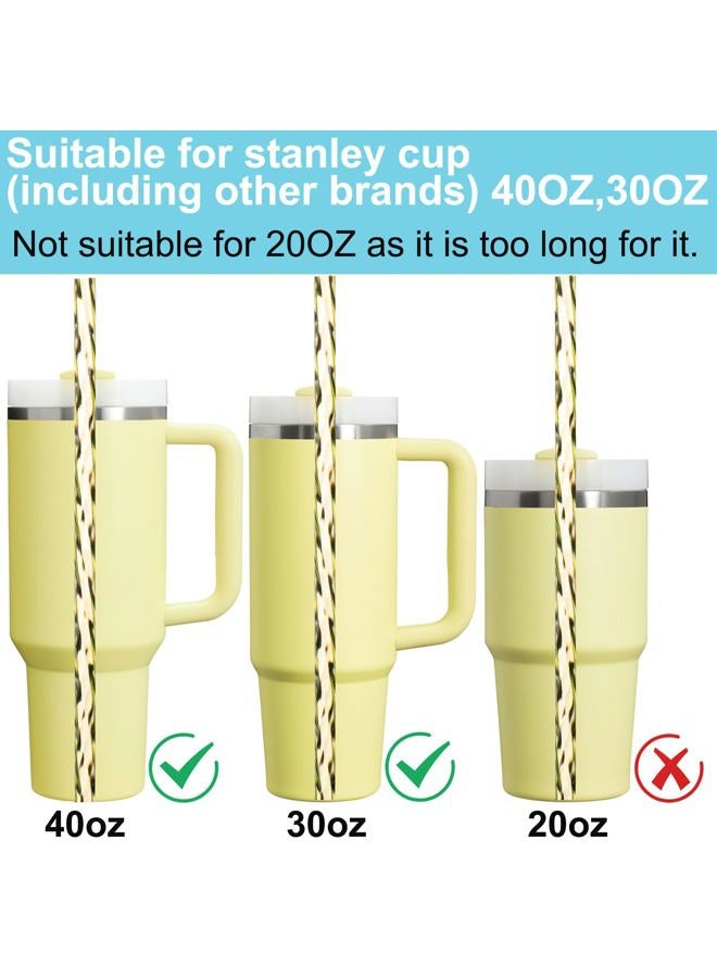 Mity Rain 6 Pairs Replacement Straws and Straw Covers for Stanley Straw, Reusable Glitter Straws with Cleaning Brush for Stanley Cup, Straws for Stanley 40/30 OZ Tumbler - Image 5