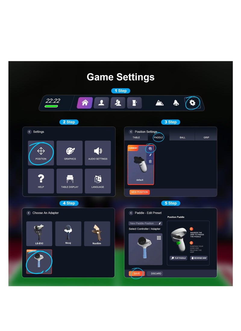 SYOSI - Table Tennis Paddle Compatible with Controller Accessories, with Meta Quest 3, Controller Grips Paddle for Table Tennis VR Game, Fit Right Hand/Controller Only (Not Fit OEM Charging Dock Battery) - Image 1