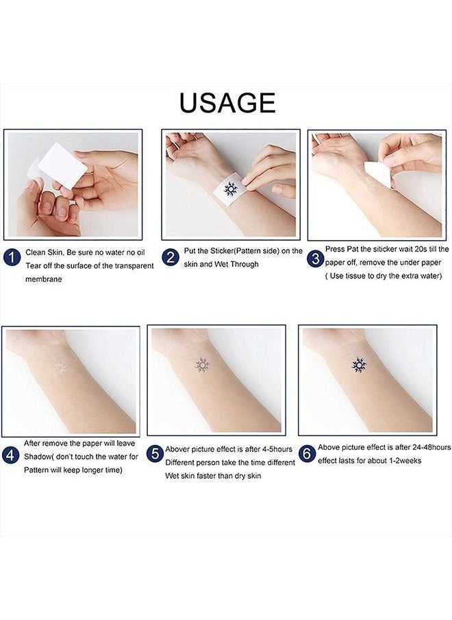 Juicetattoo - Lasting 1-2 Weeks Juice Temporary Tattoo Ink Semi Permanent for Adults Woman mother daughter child son abstract beautiful best black knot Navy Blue Look Real Men Women Chest Neck Arm (4 Sheets) - Image 1