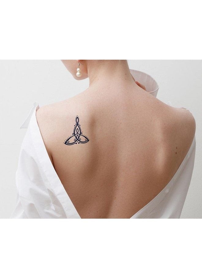 Juicetattoo - Lasting 1-2 Weeks Juice Temporary Tattoo Ink Semi Permanent for Adults Woman mother daughter child son abstract beautiful best black knot Navy Blue Look Real Men Women Chest Neck Arm (4 Sheets) - Image 1