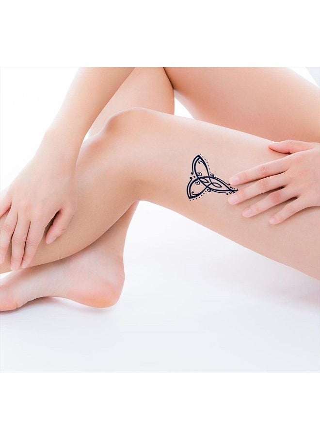 Juicetattoo - Lasting 1-2 Weeks Juice Temporary Tattoo Ink Semi Permanent for Adults Woman mother daughter child son abstract beautiful best black knot Navy Blue Look Real Men Women Chest Neck Arm (4 Sheets) - Image 1