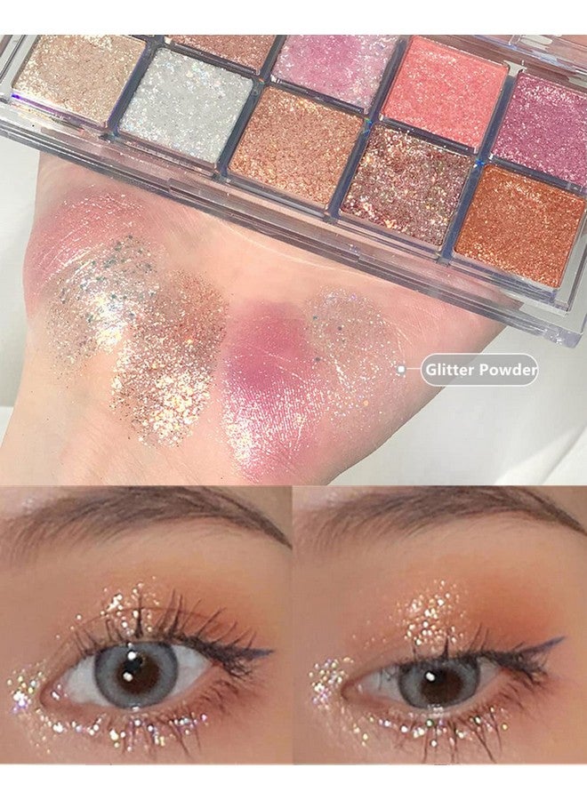 Go Ho لوحة ظلال العيون 10 ألوان، جميع ظلال العيون اللامعة، مكياج كوري، ظلال عالية الصبغة، مظهر ماسي لامع، لوحة ظلال العيون الرائعة المقاومة للماء 07 Galaxy Sky Sparkle - Image 5