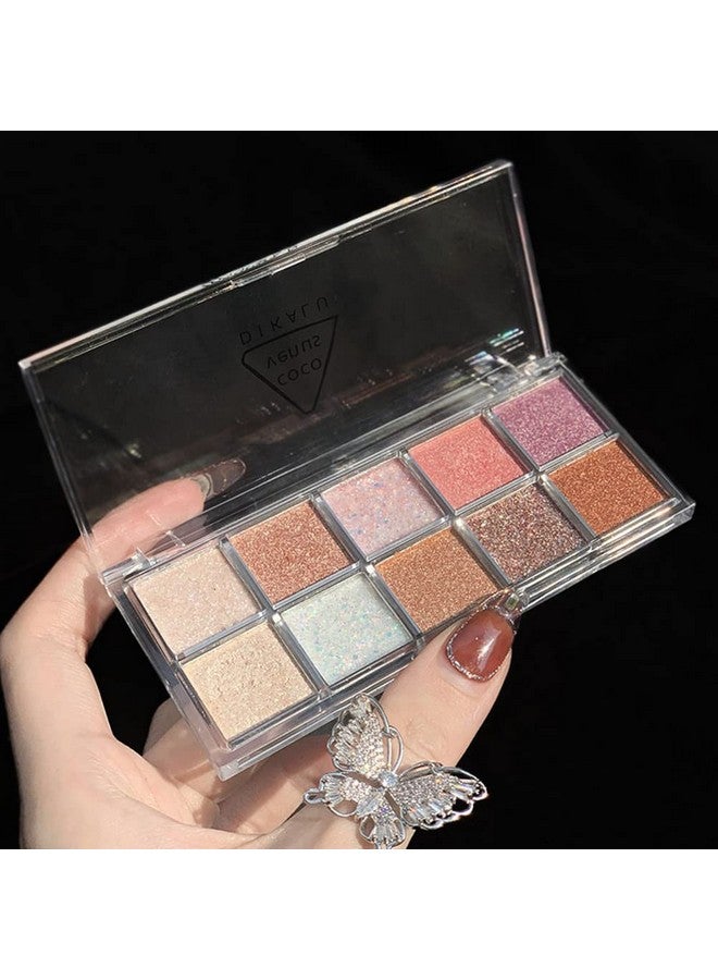 Go Ho لوحة ظلال العيون 10 ألوان، جميع ظلال العيون اللامعة، مكياج كوري، ظلال عالية الصبغة، مظهر ماسي لامع، لوحة ظلال العيون الرائعة المقاومة للماء 07 Galaxy Sky Sparkle - Image 2