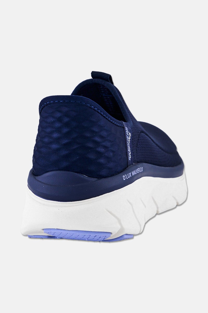 SKECHERS Women D Lux Happy Step Slip On Walking Shoes, Navy - Image 3