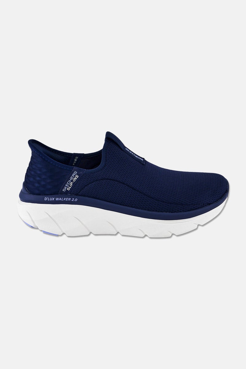 SKECHERS Women D Lux Happy Step Slip On Walking Shoes, Navy - Image 4