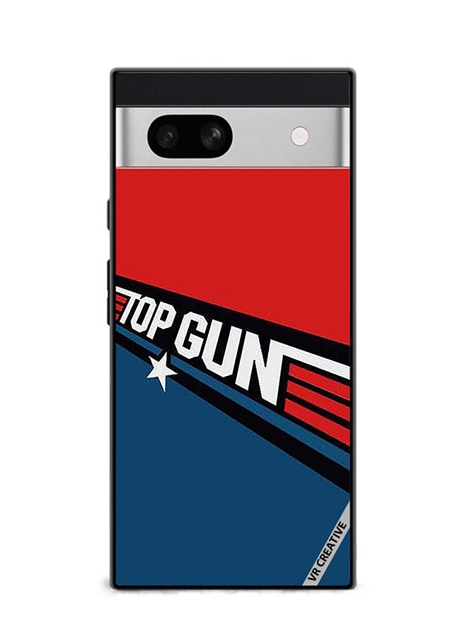 VR CREATIVE غطاء حماية لجهاز جوجل بيكسل 7a بتصميم طابع توب غن متعدد الألوان - Image 1