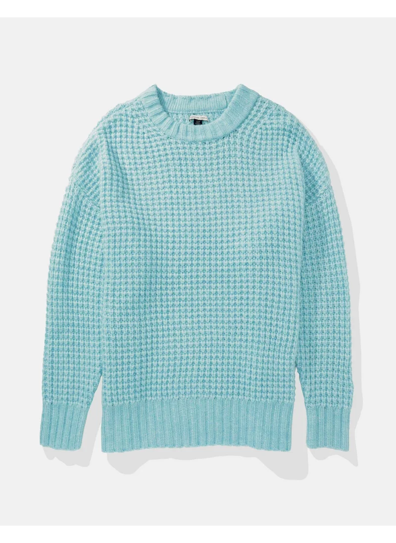 امريكان ايجل Oversized Waffle Crew Neck Sweater