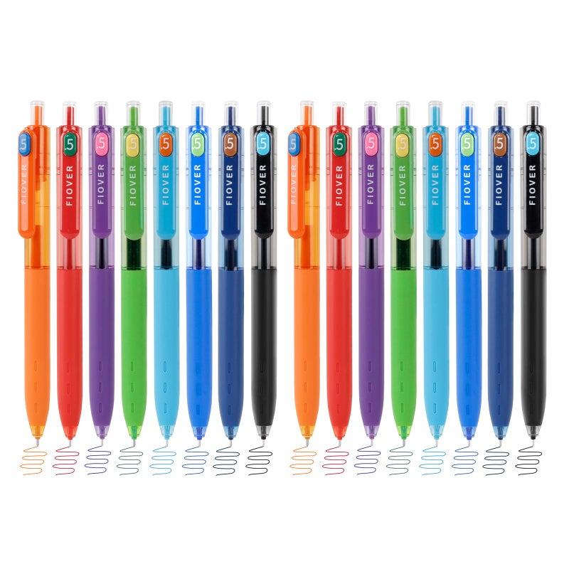 FIOVER Colored Gel Pens, 0.5mm Quick Dry Ink Fine Point Smooth Writing Colorful Pens for Journaling, School Supplies, Gifts for Nurses and Teens, Stocking Stuffers for Women (16PCS) - Image 1