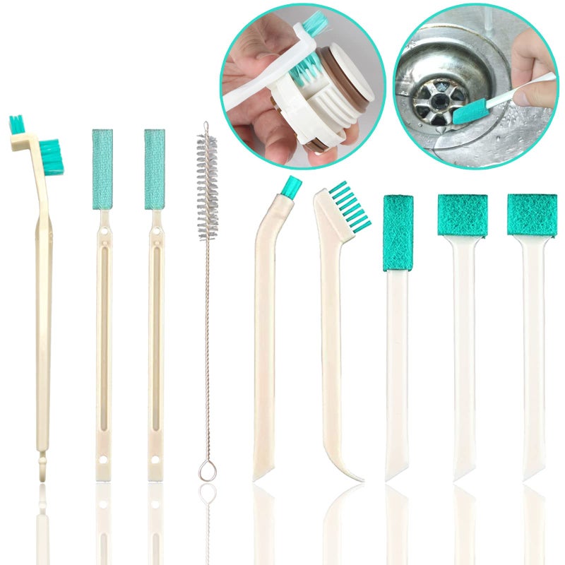 ELEMGULY Small Household Cleaning Brushes by ELEMGULY9 Pcs Crevice Brush for Hole Gap Corner Space Micro Crevice Scrub Cleaner Tool for Bottle Keyboard Window Door Track - Image 3