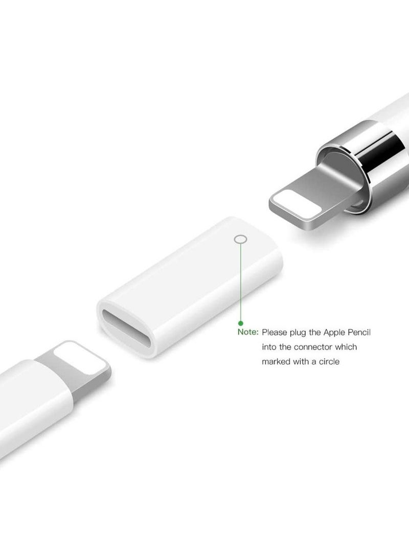 Generic - 3 Pack iPencil Accessories, Stylus Pencil Tip/Replacement Cap/Charger Adapter Compatible for iPad Pro Apple - Image 1