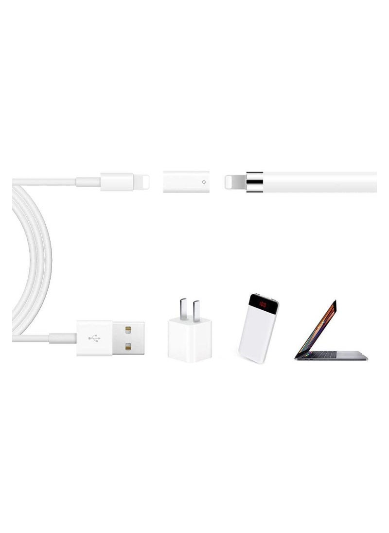 Generic - 3 Pack iPencil Accessories, Stylus Pencil Tip/Replacement Cap/Charger Adapter Compatible for iPad Pro Apple - Image 1