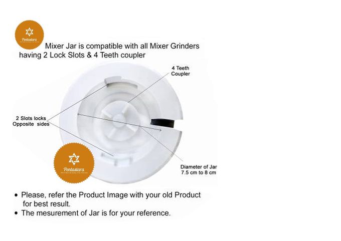 pentastara Chutney(small) Jar Suitable For-Bajaj, PREETHII, MORPHY Richards, SUMEET, GANGA,(400ml capacity) - Image 2
