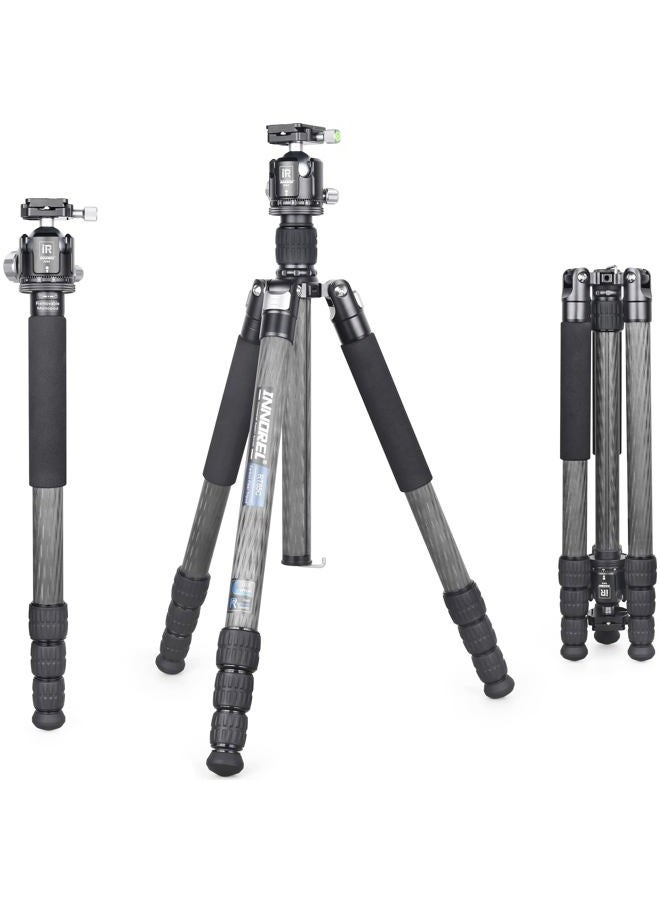 Innorel Carbon Fiber Tripod-INNOREL RT85C Super Professional Tripod Monopod Heavy Duty Stand Support Low Gravity Center 360°Panoramic ballhead for Digital DSLR Camera Black - Image 1