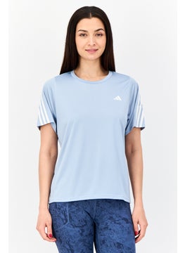 Women Sportswear Fit Short Sleeves Training T-Shirt, Dusty Blue