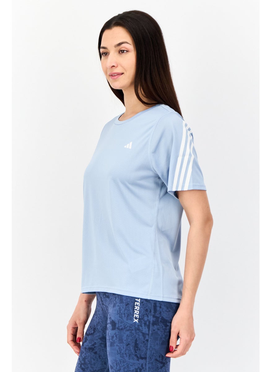 Adidas - Women Sportswear Fit Short Sleeves Training T-Shirt, Dusty Blue - Image 1