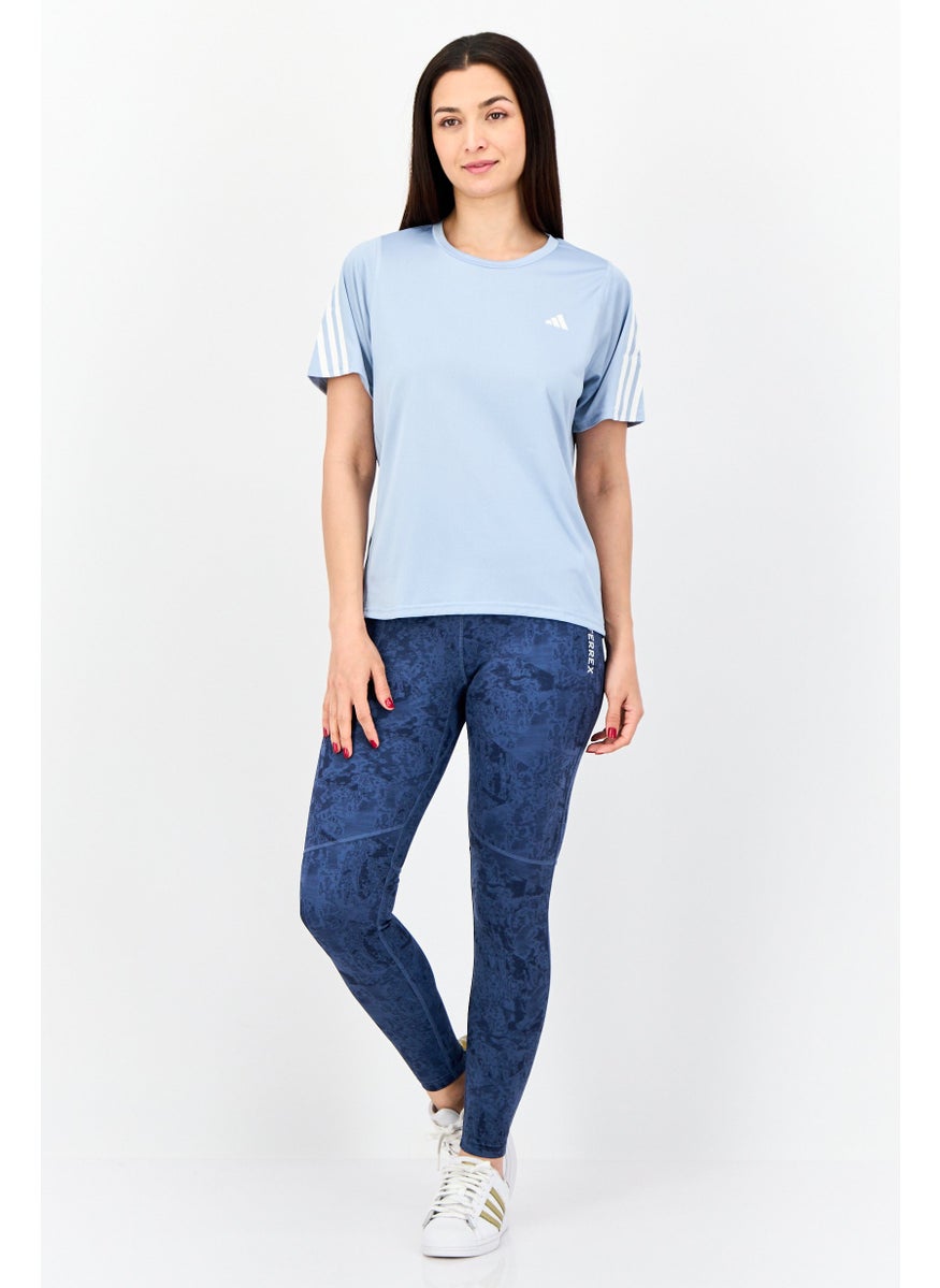 Adidas - Women Sportswear Fit Short Sleeves Training T-Shirt, Dusty Blue - Image 1