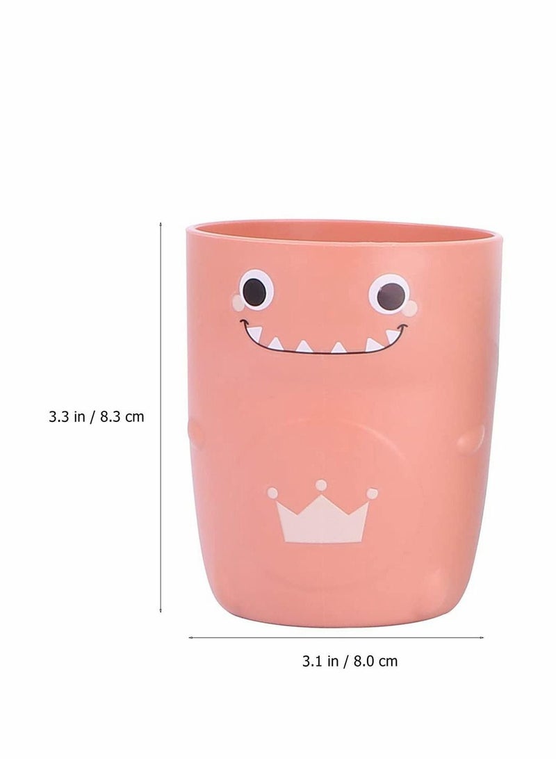 4pcs Tooth Brush Cups Cartoon,Tea Juice Coffee Cup Dinosaur Bathroom Cute Plastic Toothbrush Mugs Countertop Storage Organizer Drinking for Toddlers Kid Couples Mixed Color - Image 2