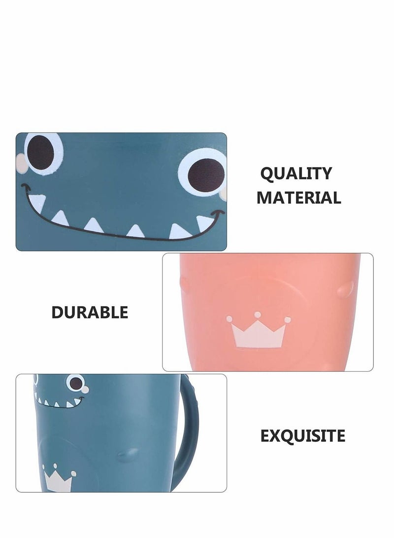 4pcs Tooth Brush Cups Cartoon,Tea Juice Coffee Cup Dinosaur Bathroom Cute Plastic Toothbrush Mugs Countertop Storage Organizer Drinking for Toddlers Kid Couples Mixed Color - Image 4